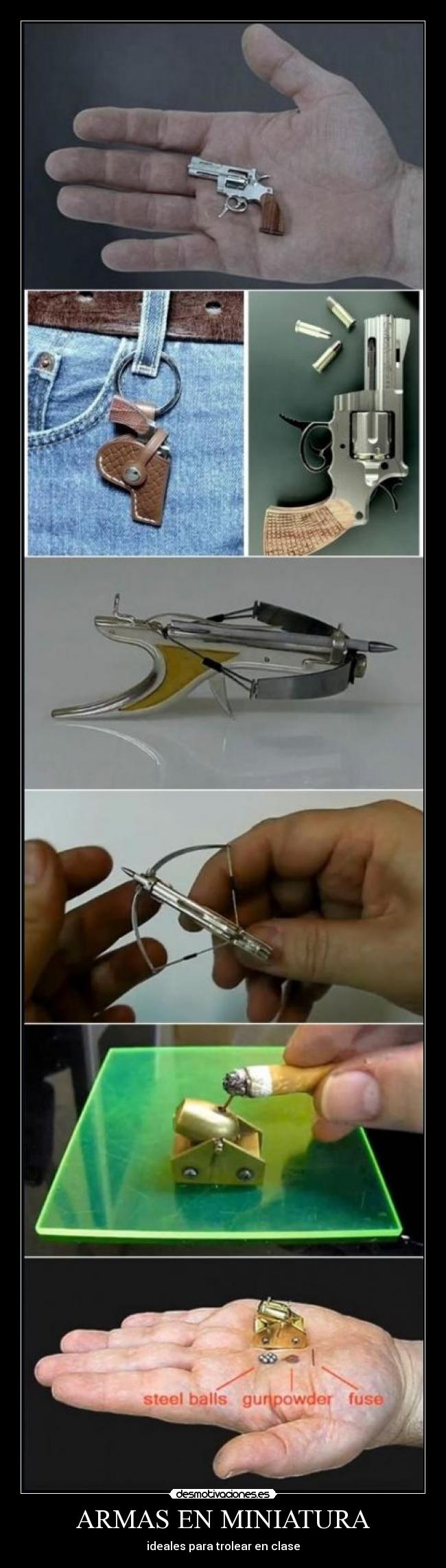 ARMAS EN MINIATURA - ideales para trolear en clase