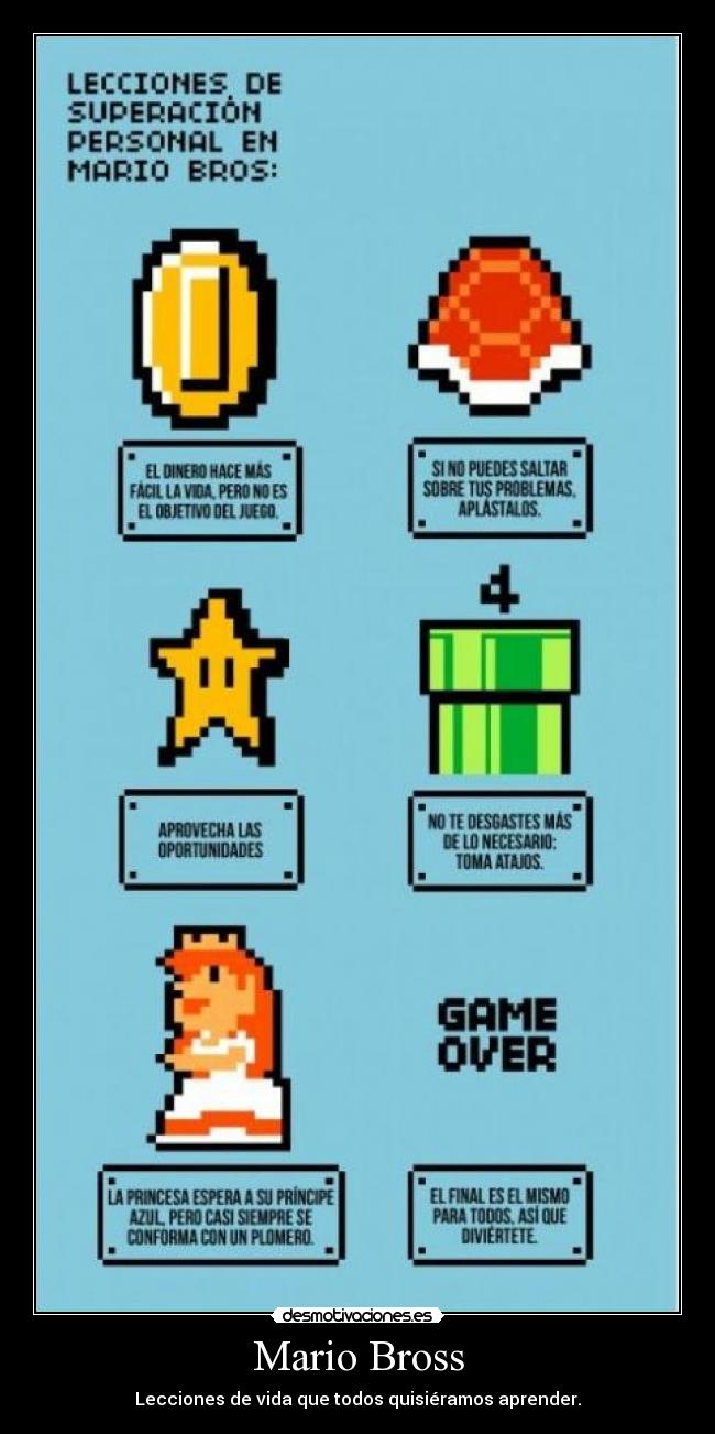 Mario Bross - Lecciones de vida que todos quisiéramos aprender.