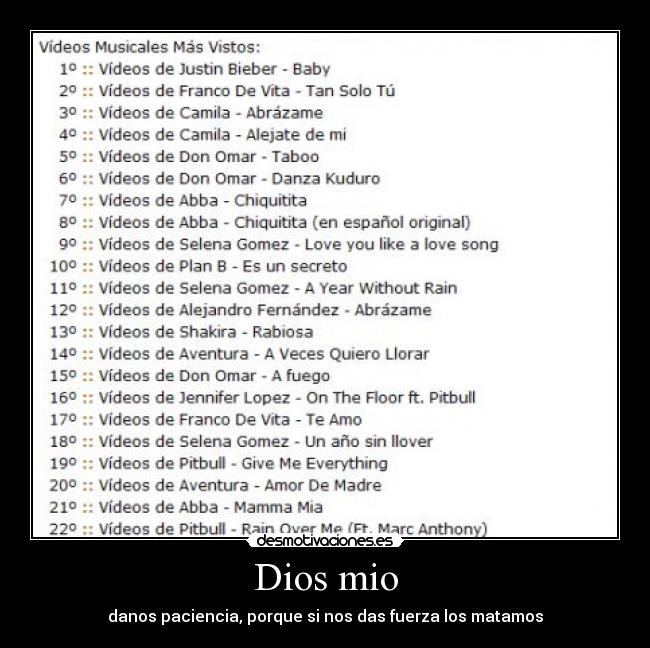 Dios mio - danos paciencia, porque si nos das fuerza los matamos