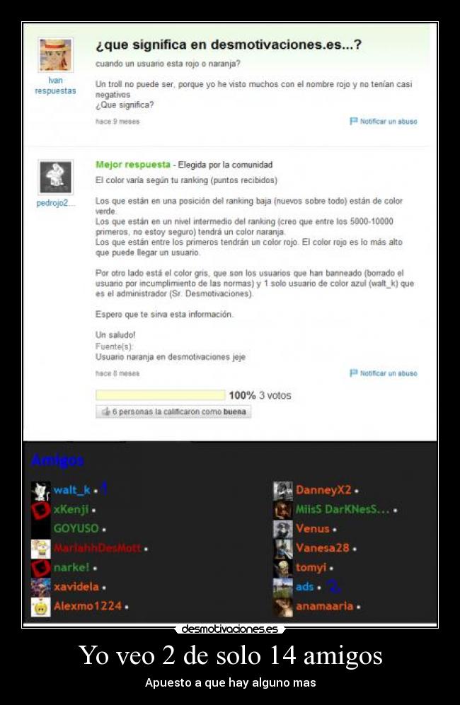 carteles amigos yahoo respuesta preguntas desmotivaciones rojo naranja verde usuarios admins igual mas azul walt desmotivaciones