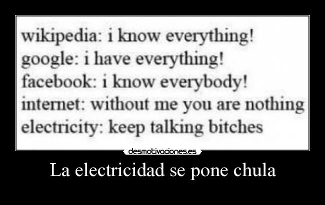 La electricidad se pone chula -