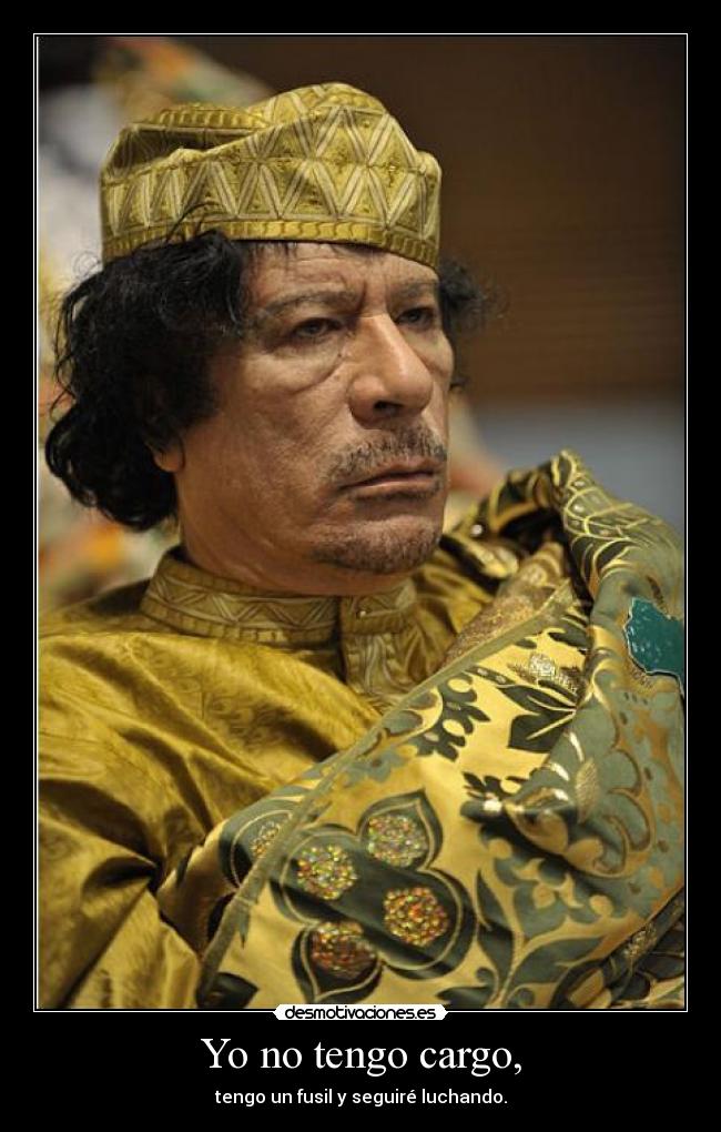 Yo no tengo cargo, - tengo un fusil y seguiré luchando.