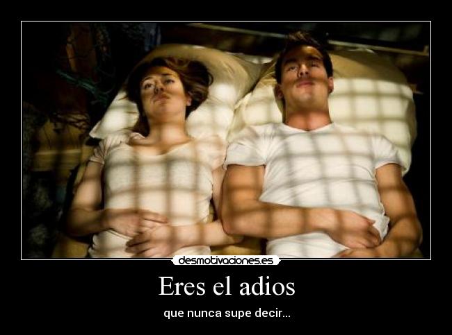 Eres el adios - que nunca supe decir...