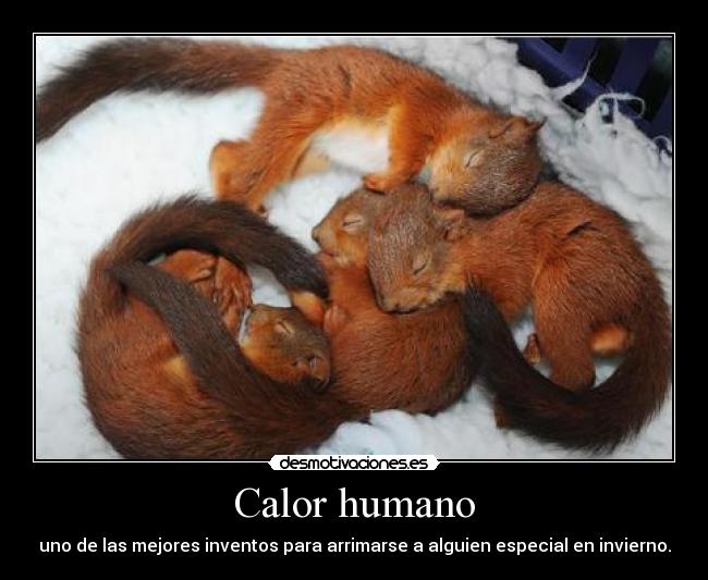 Calor humano - uno de las mejores inventos para arrimarse a alguien especial en invierno.