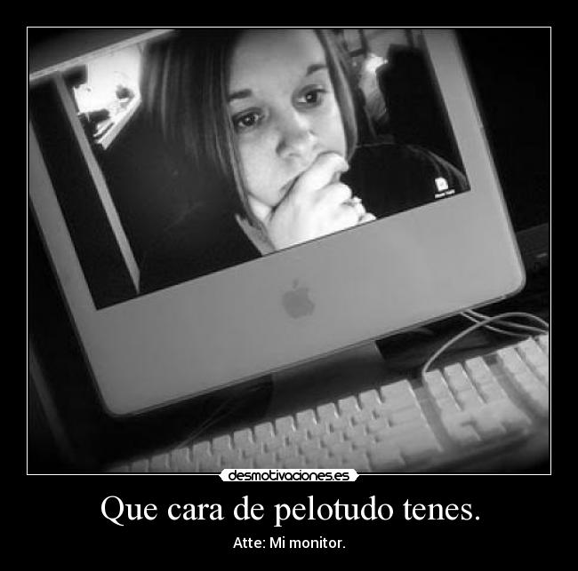 Que cara de pelotudo tenes. - Atte: Mi monitor.