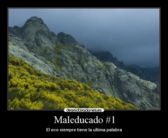 Maleducado #1 - El eco siempre tiene la ultima palabra