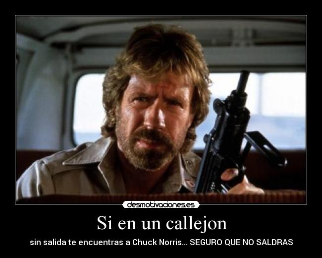 Si en un callejon - sin salida te encuentras a Chuck Norris... SEGURO QUE NO SALDRAS