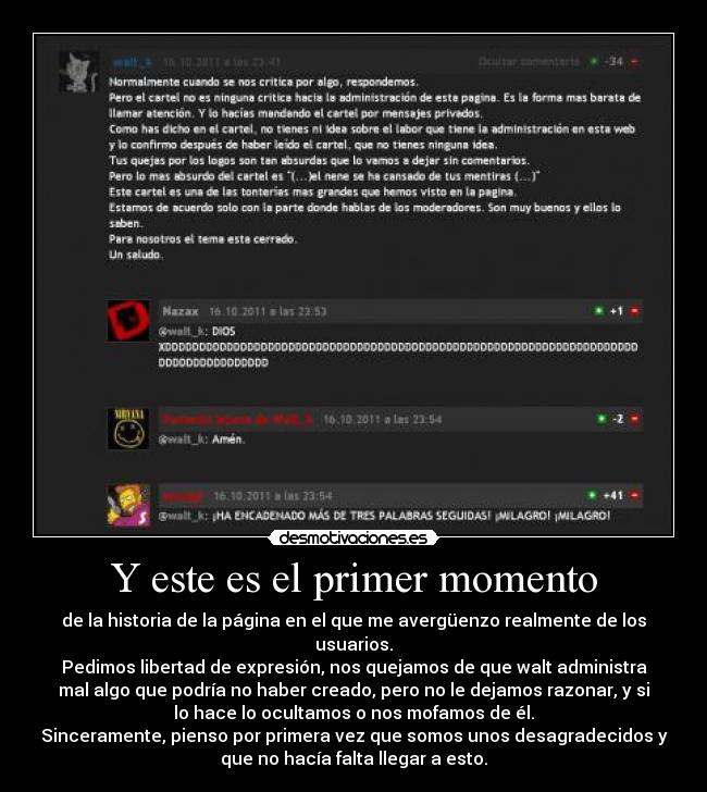 Y este es el primer momento - 