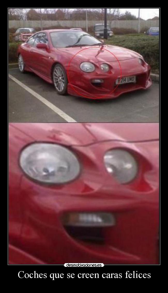Coches que se creen caras felices -