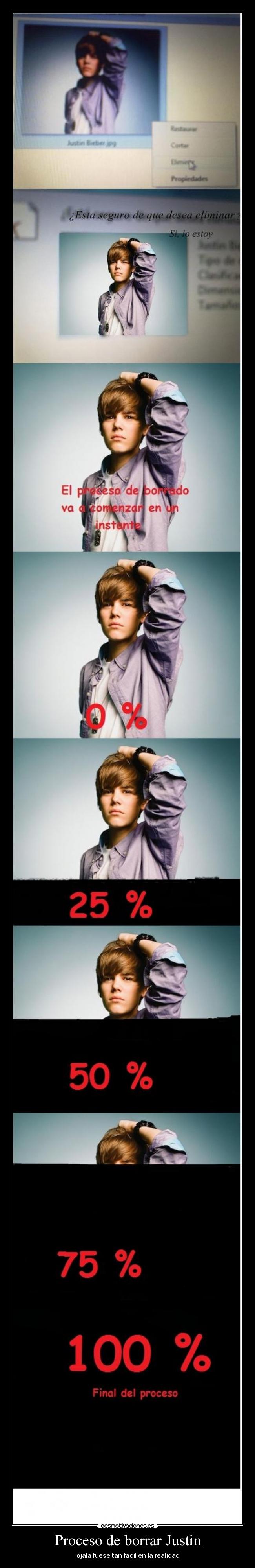 carteles justin bieber borrar procesos desmotivaciones