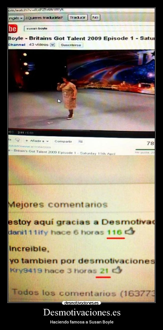 Desmotivaciones.es - Haciendo famosa a Susan Boyle