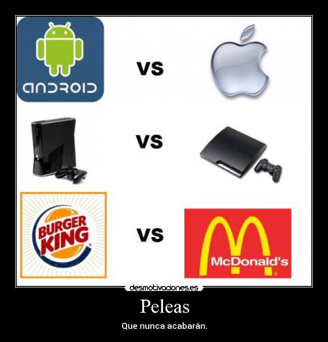 carteles android apple xbox360 ps3 burger king mcdonald desmotivaciones