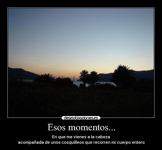 Esos momentos... - En que me vienes a la cabeza
acompañada de unos cosquilleos que recorren mi cuerpo entero