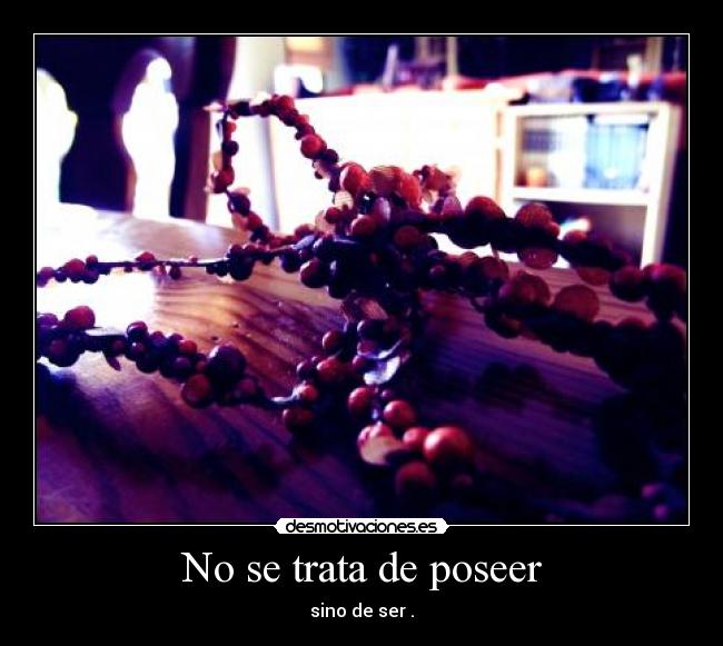 No se trata de poseer - sino de ser .
