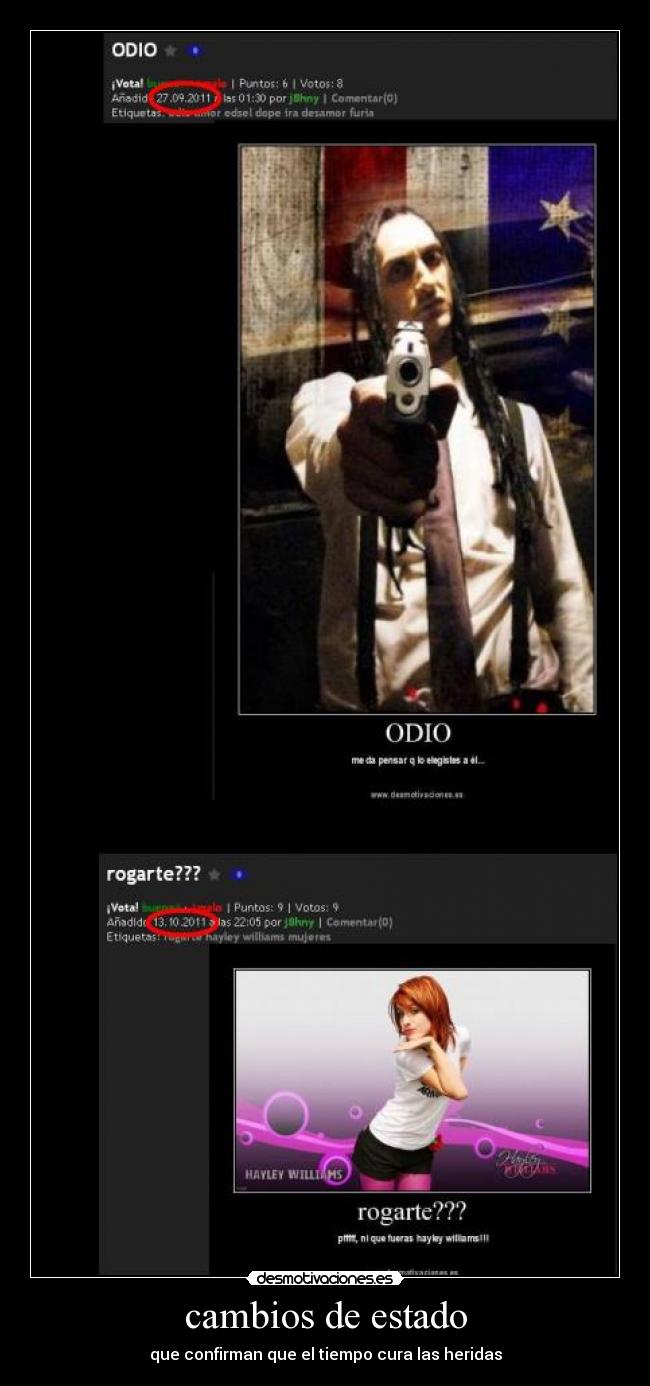 cambios de estado - que confirman que el tiempo cura las heridas