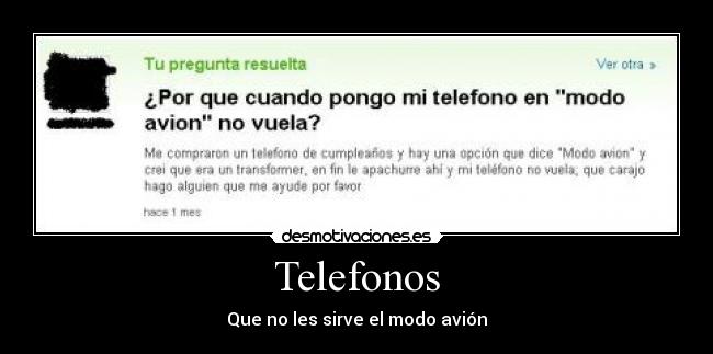 Telefonos - Que no les sirve el modo avión