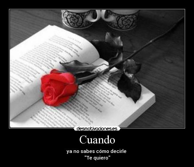 Cuando - ya no sabes cómo decirle 
Te quiero
