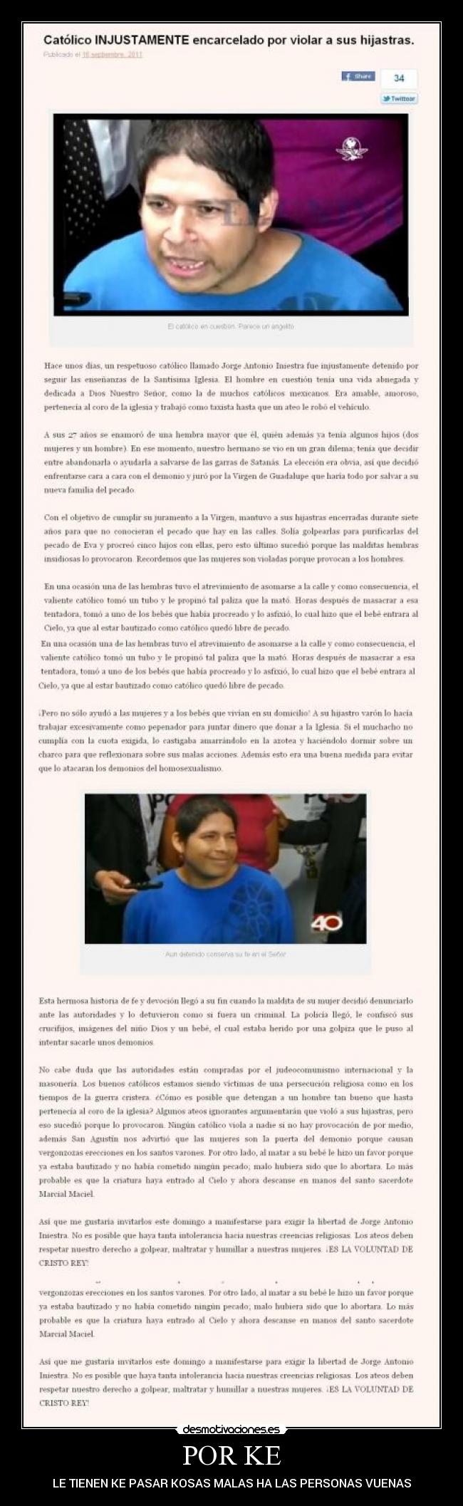 POR KE - LE TIENEN KE PASAR KOSAS MALAS HA LAS PERSONAS VUENAS