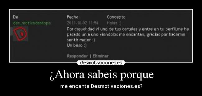 ¿Ahora sabeis porque -