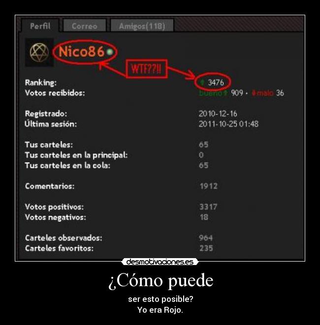 ¿Cómo puede - ser esto posible?
Yo era Rojo.