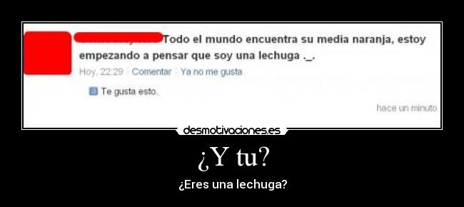 ¿Y tu? - ¿Eres una lechuga?