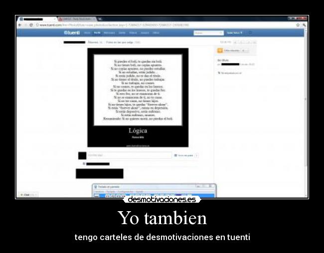 Yo tambien - tengo carteles de desmotivaciones en tuenti