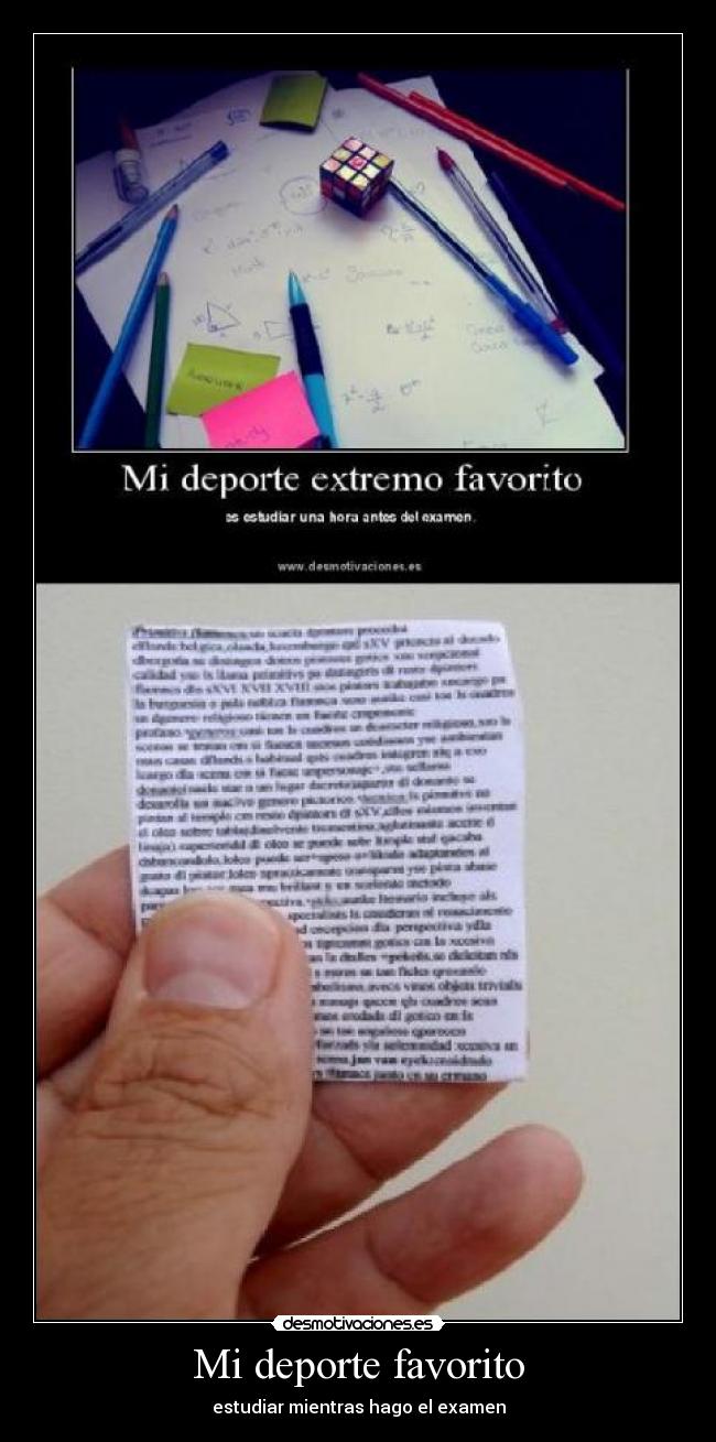Mi deporte favorito - estudiar mientras hago el examen