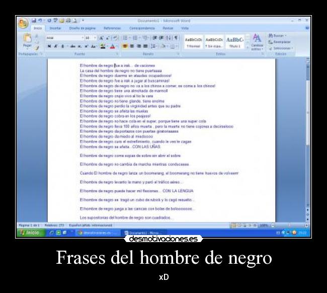 Frases del hombre de negro - xD