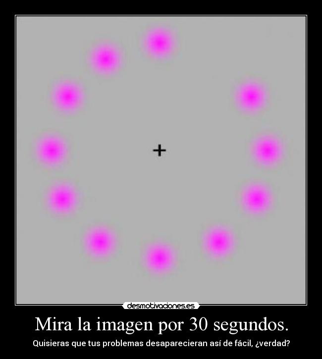 Mira la imagen por 30 segundos. - Quisieras que tus problemas desaparecieran así de fácil, ¿verdad?