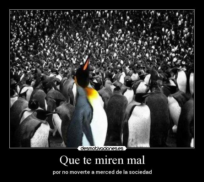 Que te miren mal - por no moverte a merced de la sociedad