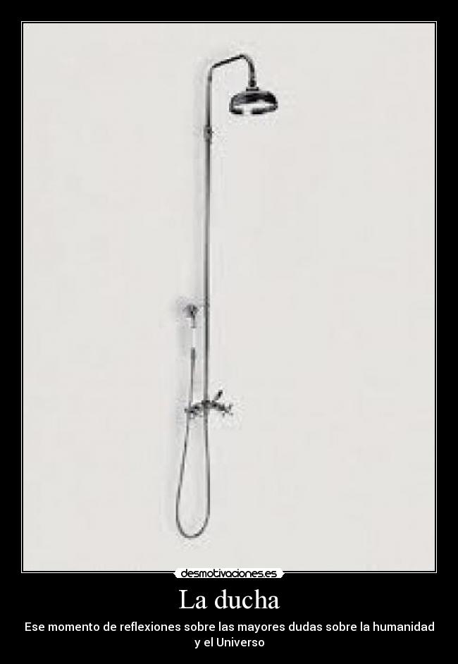 La ducha - Ese momento de reflexiones sobre las mayores dudas sobre la humanidad
y el Universo