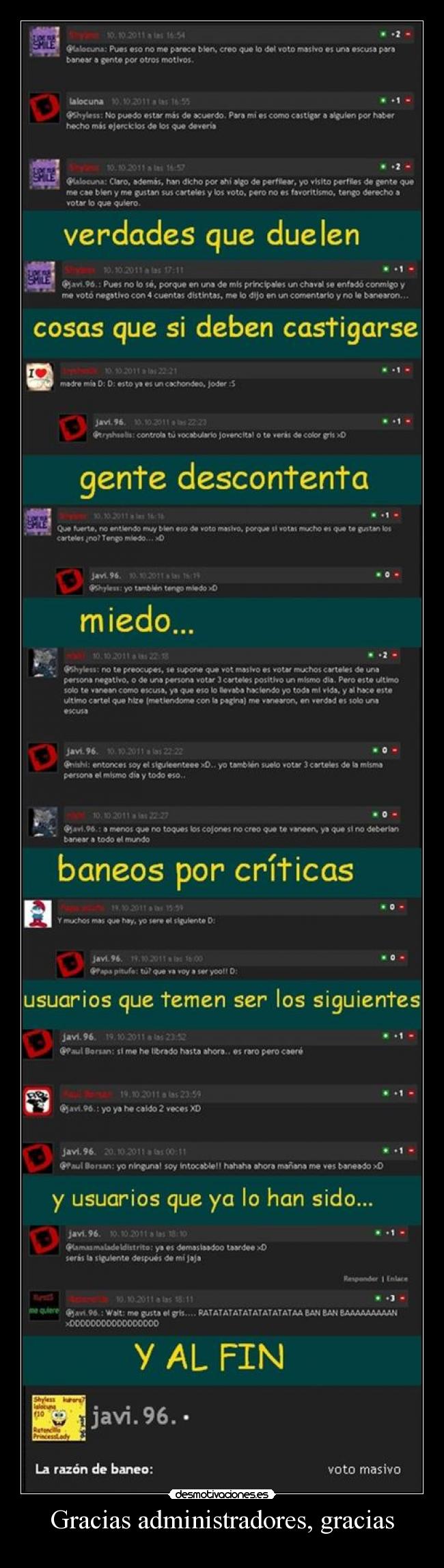 Gracias administradores, gracias -