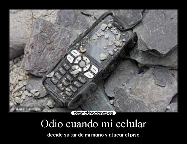 Odio cuando mi celular - decide saltar de mi mano y atacar el piso.