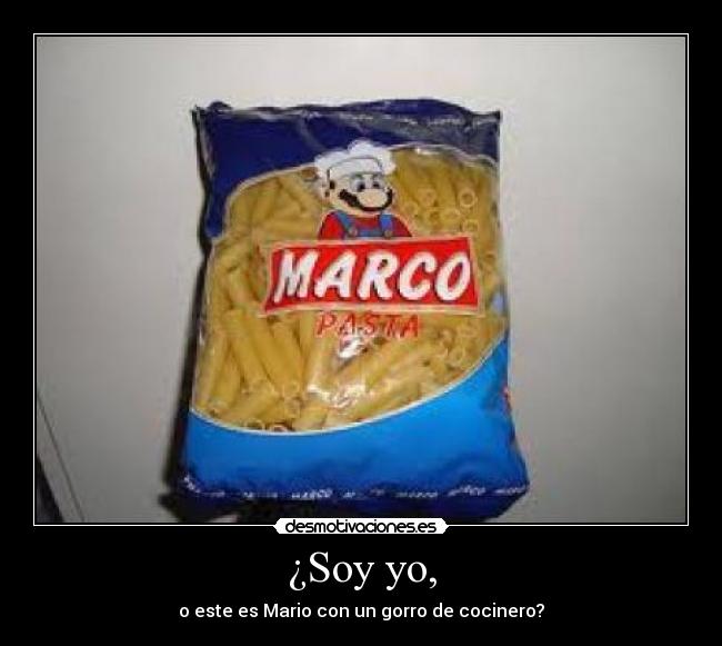 ¿Soy yo, - o este es Mario con un gorro de cocinero?