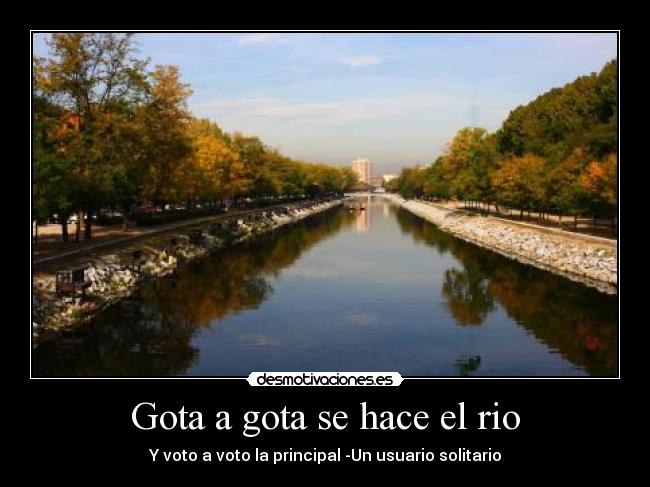 Gota a gota se hace el rio - Y voto a voto la principal -Un usuario solitario