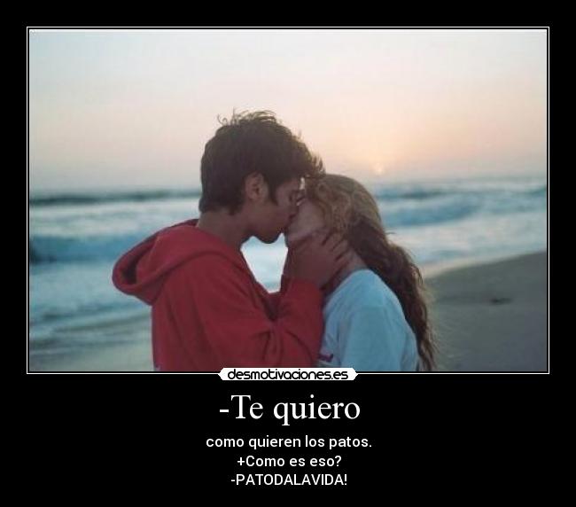 -Te quiero - como quieren los patos.
+Como es eso?
-PATODALAVIDA!