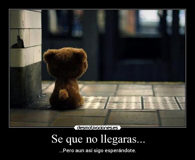 Se que no llegaras... -