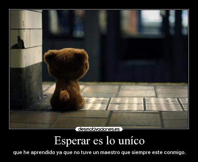 Esperar es lo uníco -