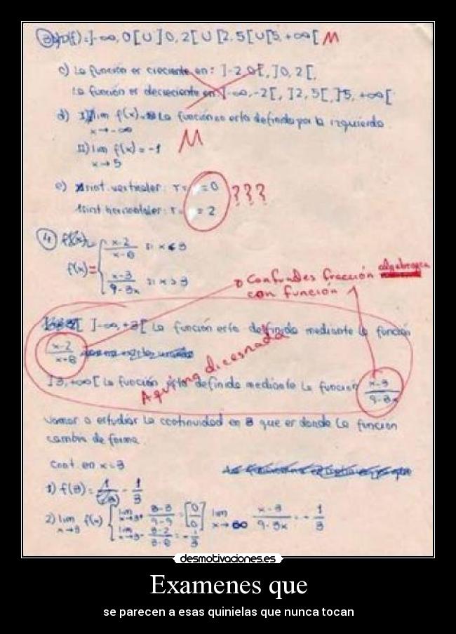 Examenes que - se parecen a esas quinielas que nunca tocan