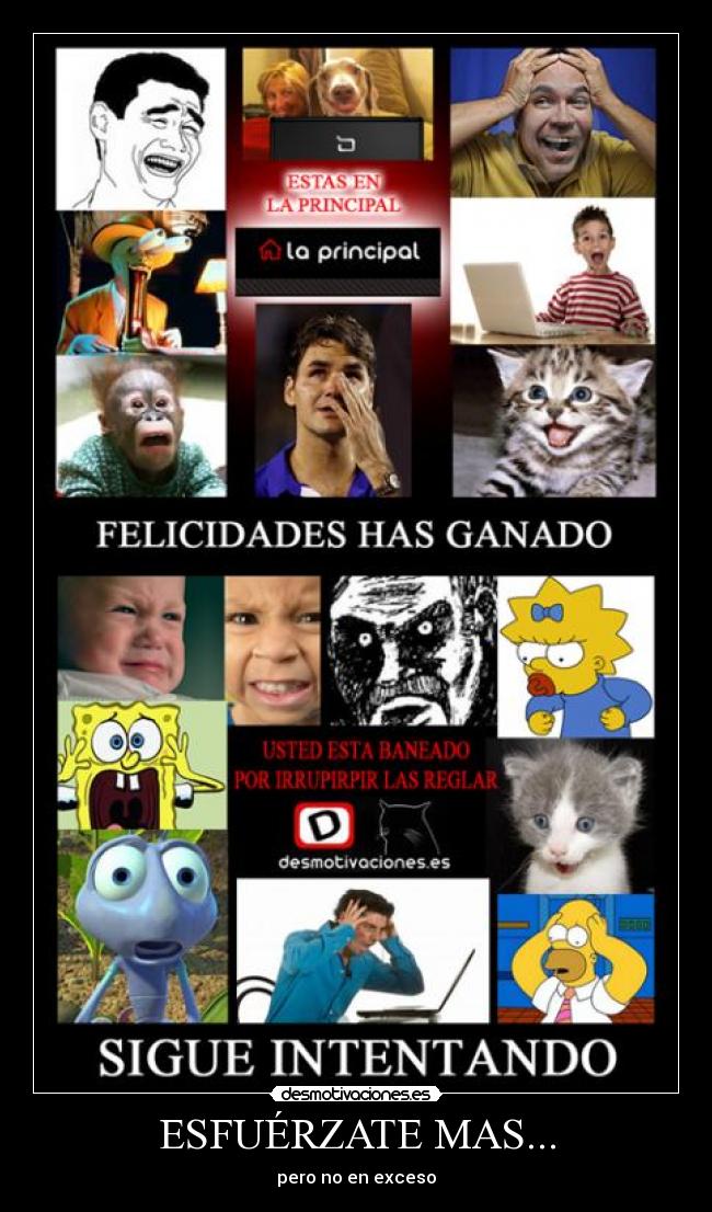 ESFUÉRZATE MAS... - pero no en exceso