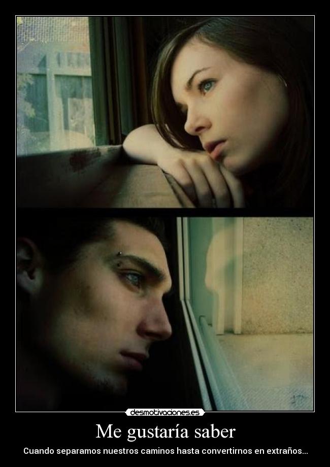Me gustaría saber - Cuando separamos nuestros caminos hasta convertirnos en extraños...