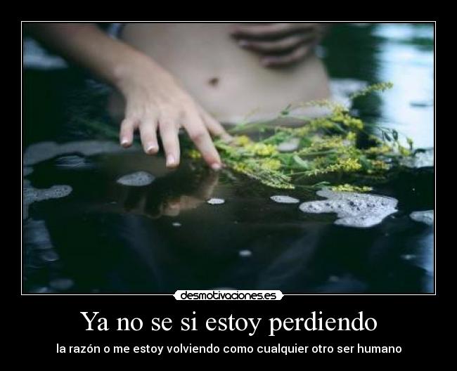 Ya no se si estoy perdiendo - la razón o me estoy volviendo como cualquier otro ser humano