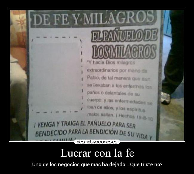Lucrar con la fe - 