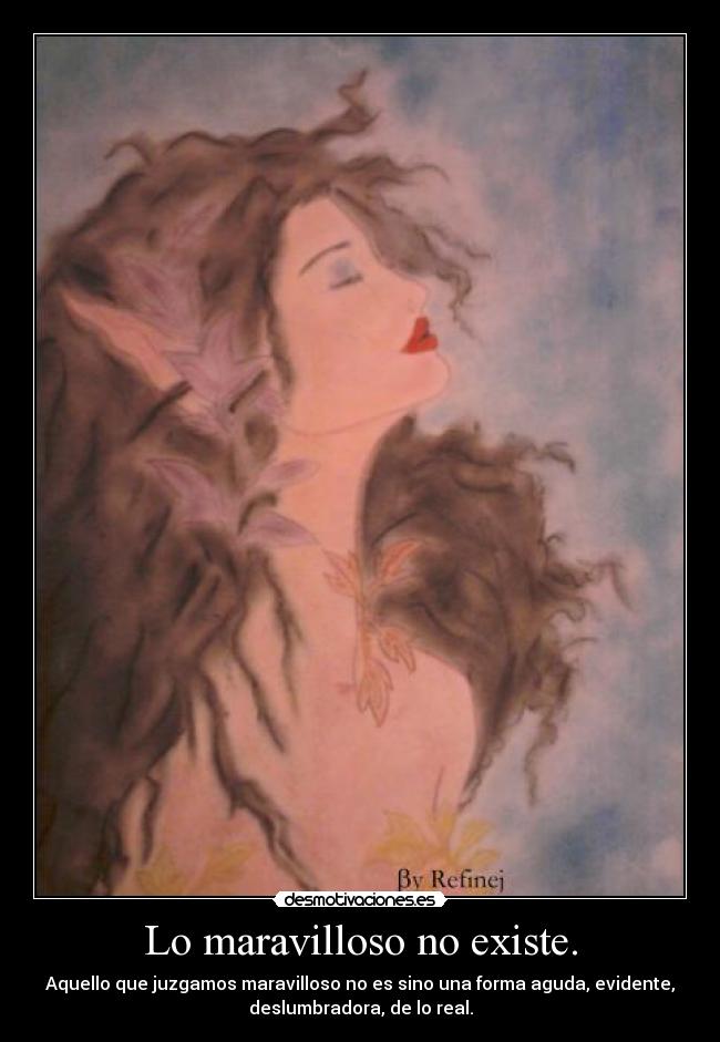 Lo maravilloso no existe. -