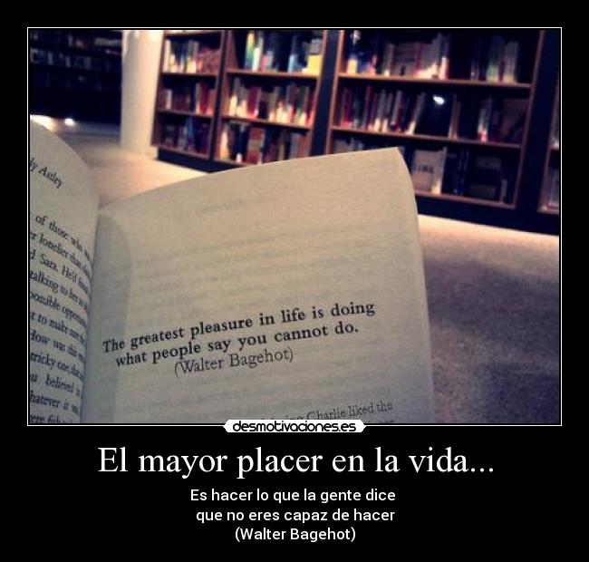 carteles vida walterbagehot placer imposibles desmotivaciones