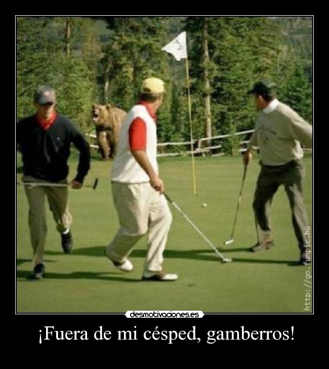 ¡Fuera de mi césped, gamberros! -