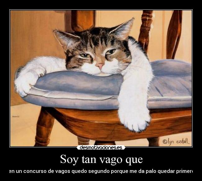 Soy tan vago que - en un concurso de vagos quedo segundo porque me da palo quedar primero