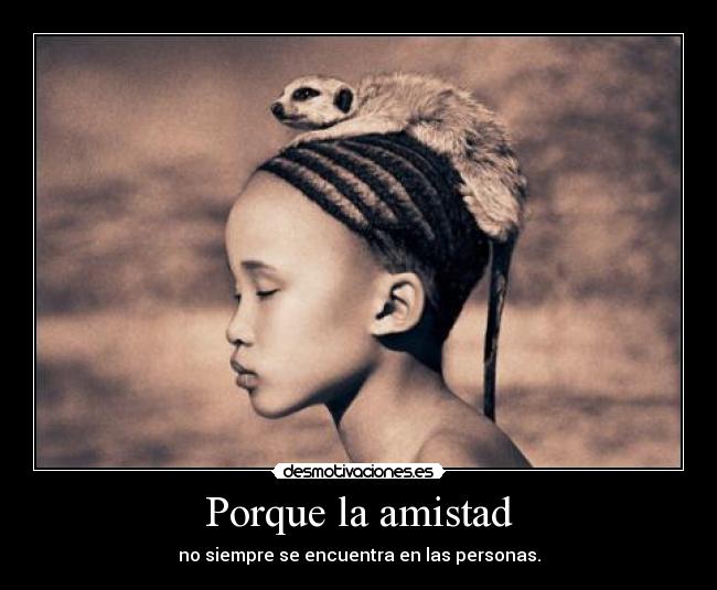 Porque la amistad - no siempre se encuentra en las personas.