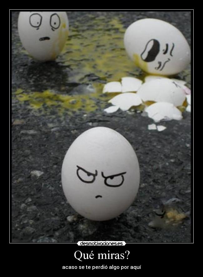 Qué miras? - acaso se te perdió algo por aquí