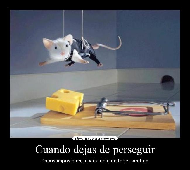 Cuando dejas de perseguir - Cosas imposibles, la vida deja de tener sentido.